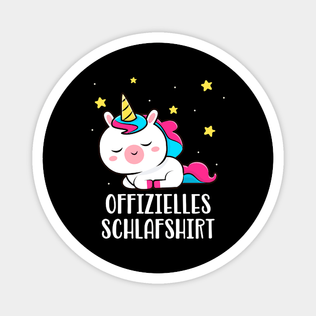 Süßes Einhorn Offizielles Schlafshirt Schlaf Magnet by Foxxy Merch